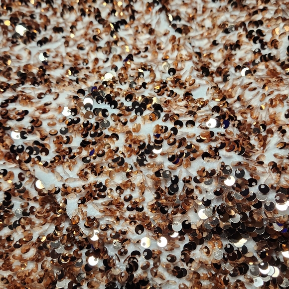 Womens Sz 20 Strapless Floor Length Sequin Gown Ombre Rose Gold White - Picture 7 of 16